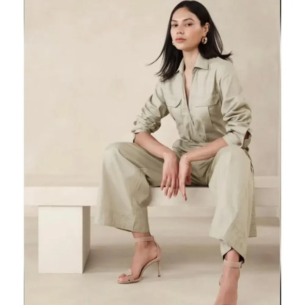 Banana Republic twill jumpsuit size 0 - Picture 1 of 9